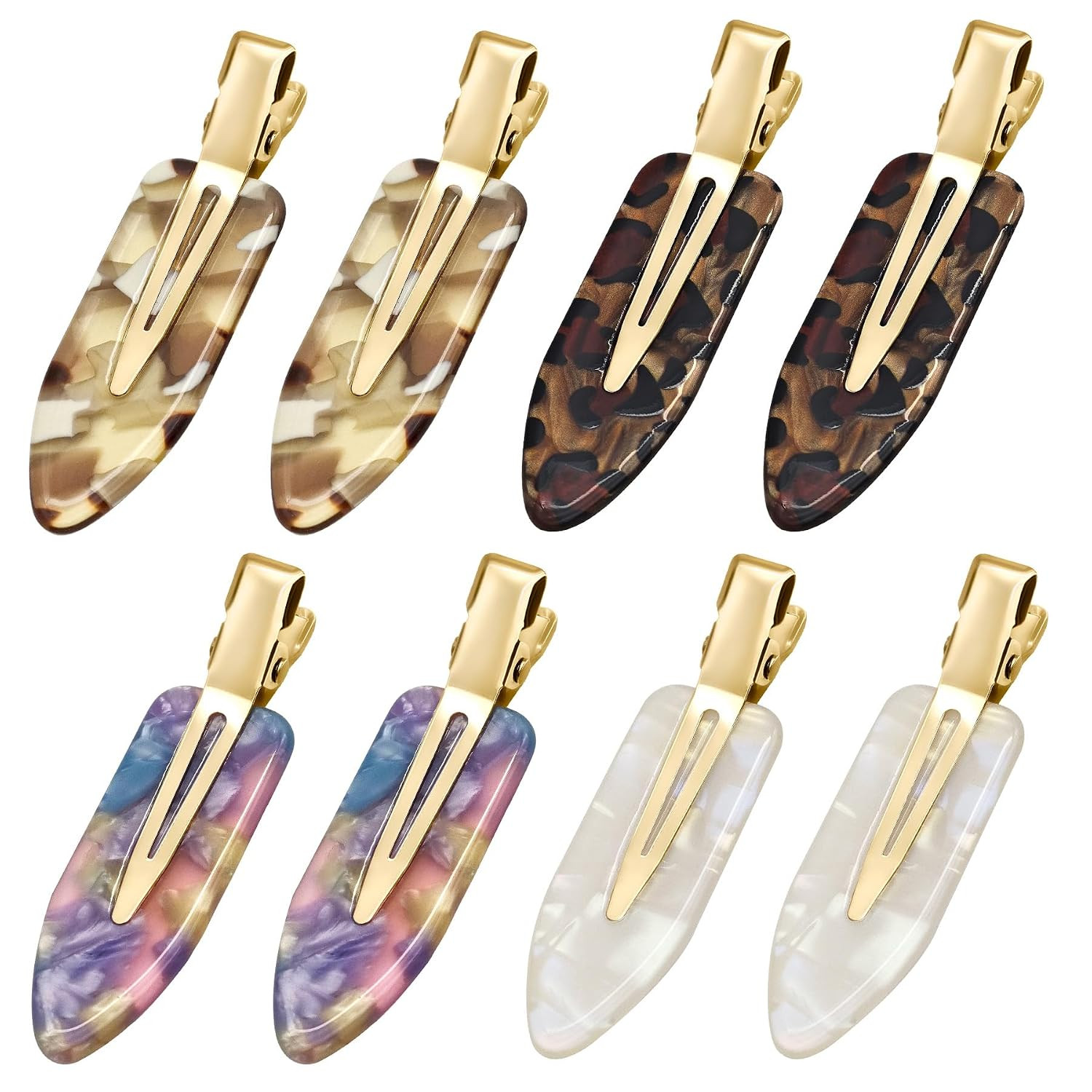 YIERSO 8 Pcs No Bend Hair Clips No Crease Makeup Duckbill Clip for Women | Amazon (US)