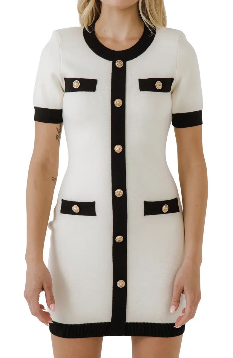 Contrast Rib Sheath Dress | Nordstrom