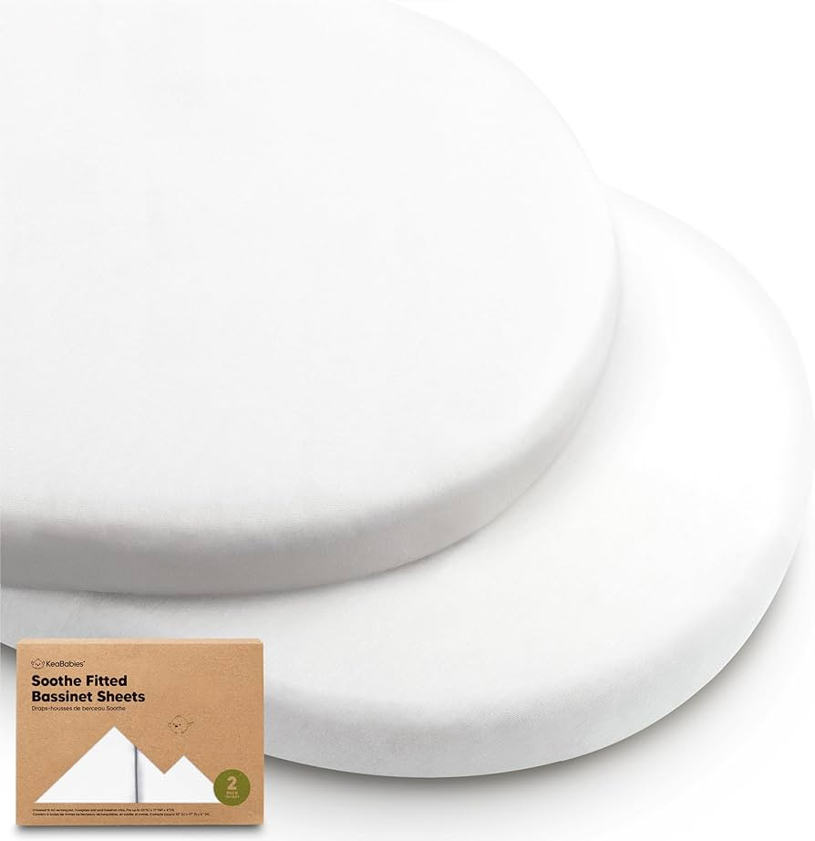 2pk Organic Baby Bassinet Sheets Boys, Girls, Fitted Sheet (Soft White) | Amazon (US)