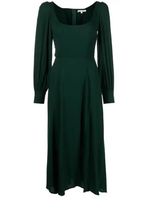 Reformation Alessi puff-sleeve Midi Dress - Farfetch | Farfetch Global