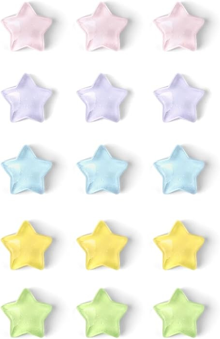 15 Pcs Cute Fridge Magnets Colorful Star Refrigerator Magnet Glitter Star Finish Funny Stars Frid... | Amazon (US)