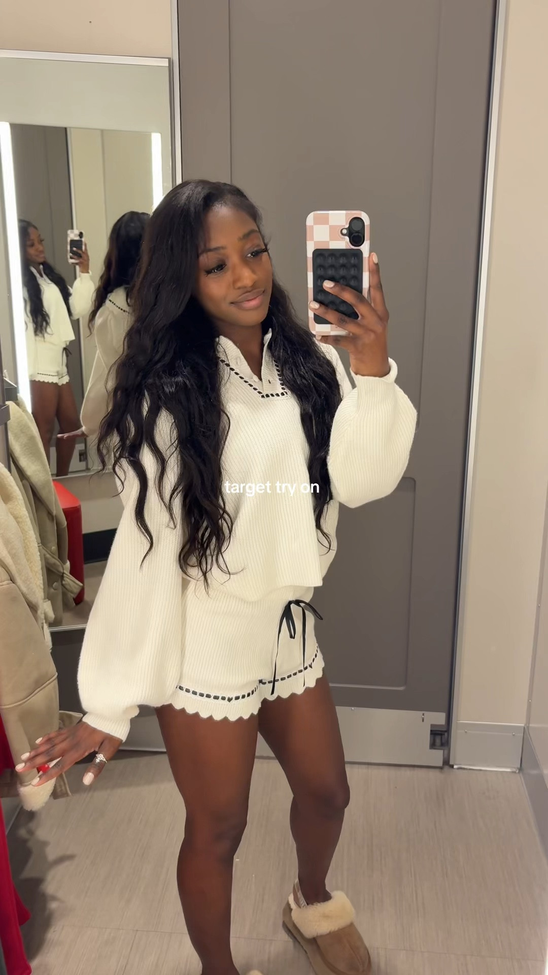 Target try on! The viral dig and teddy bear sweater are so cute and comfy hands down the best Aritzia and garage dupe for sweatpants 🧸⛄️ 

#LTKSeasonal #LTKFindsUnder100 #LTKHoliday