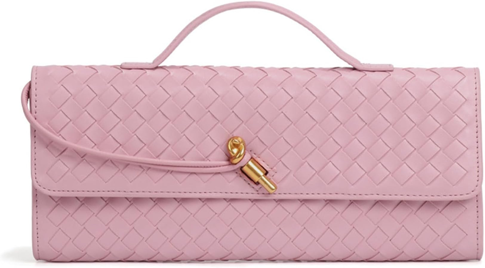 Evening Woven Handbag for Women PU Leather Clutch Purses Removable Strap Shoulder Bag Fashion Cro... | Amazon (US)