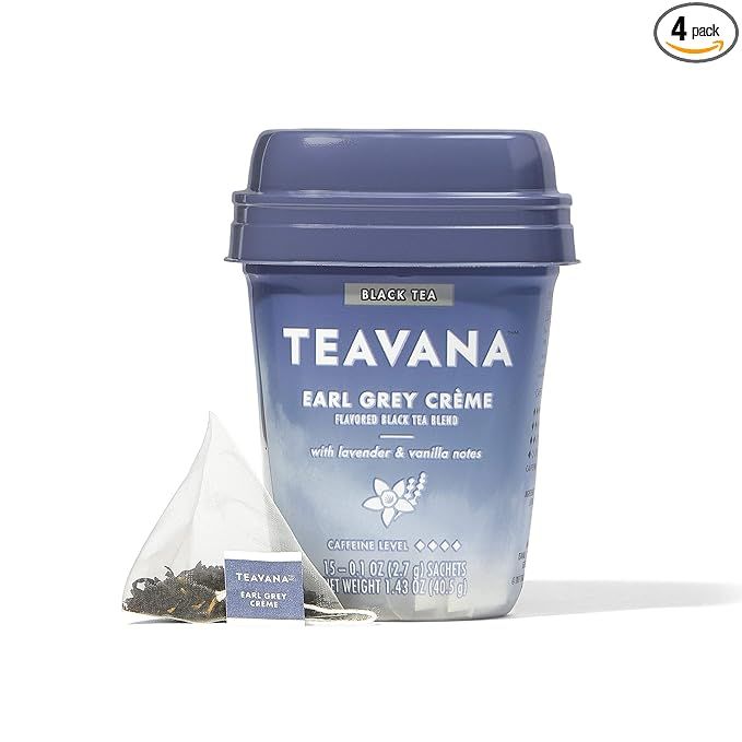 Teavana Earl Grey Crème, Black Tea With Lavender and Vanilla Notes, 60 Count (4 Packs of 15 Sach... | Amazon (US)