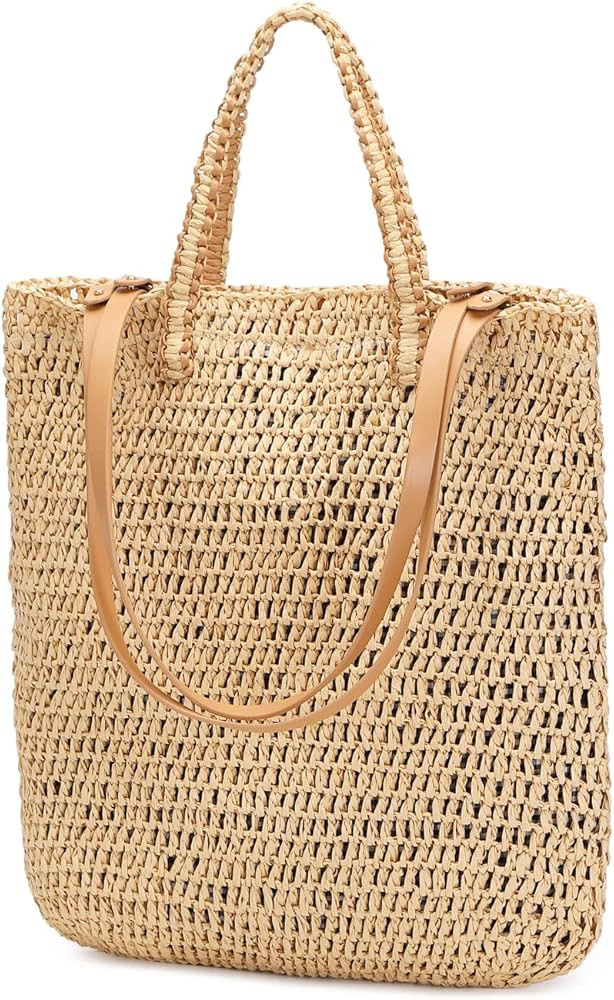 Lam Gallery Large Straw Tote Shoulder Bag Summer Beach Bags for Holiday Rattan Woven Handbags | Amazon (US)