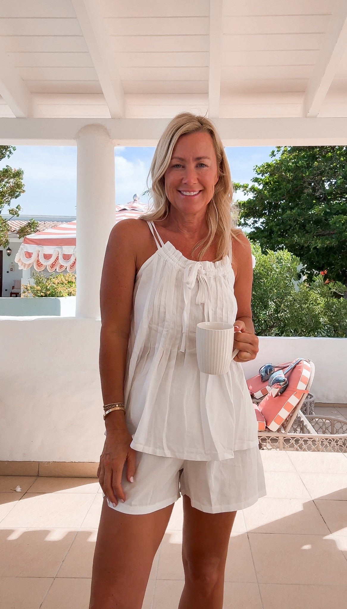 This adorable pj/lounge set has adjustable straps and is so comfortable and light! 🤍✨

#LTKOver40 #LTKSeasonal #LTKSummerEdit