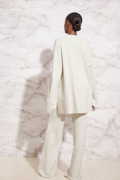 Rib-knit merino wool-blend cardigan | H&M (UK, MY, IN, SG, PH, TW, HK)