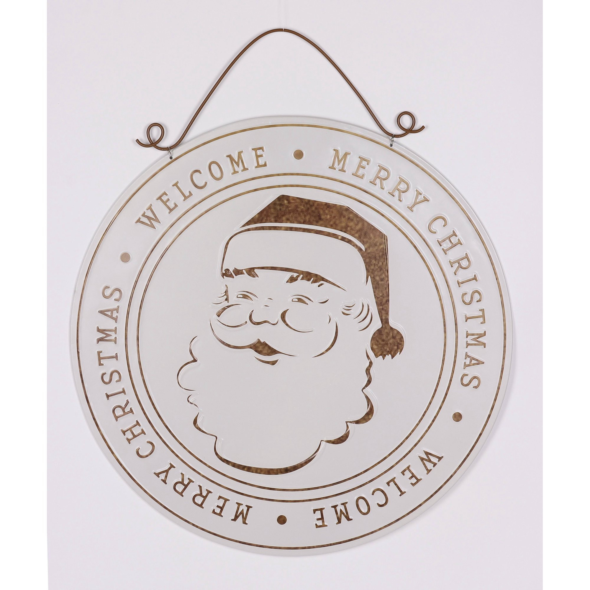Brown and White Welcome Santa Christmas Hanging Sign, 24 in, by Holiday Time | Walmart (US)