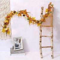 Living and Home Fall Maple Leaves Garland Decoration 180cm Artificial Fall Foliage Garland for Halloween Thanksgiving in Yellow | Debenhams UK