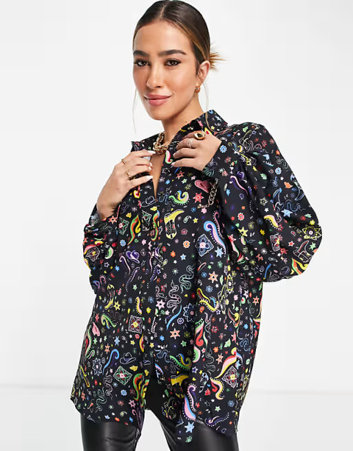 Never Fully Dressed Dolly blouse and pant set in black | ASOS | ASOS (Global)