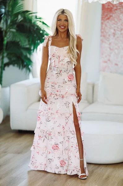 Aphrodite Floral Maxi Dress - Pink | Hazel and Olive