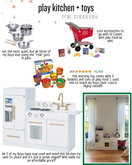 play kitchen 
Play food and play kitchen 
Playroom furniture 
Playroom ideas 
playroom kitchen 
toddler learning activities 
Target cart toys 
play food 
Kids pizza oven 
Kids pots and pans 
Playroom toys
Toddler toys
Toddler learning activities 

#LTKhome #LTKkids #LTKfamily
