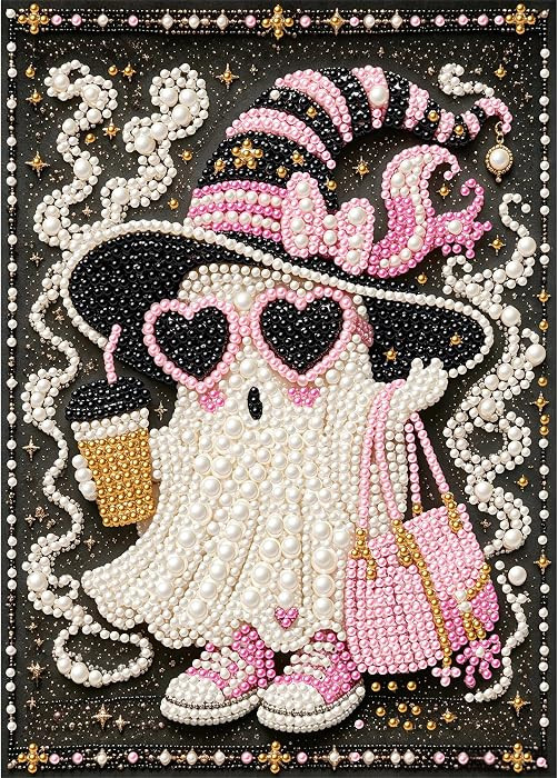 Halloween Pearl Diamond Art Kits for Adults, Cute Ghost Pearl Painting Kits | Amazon (US)