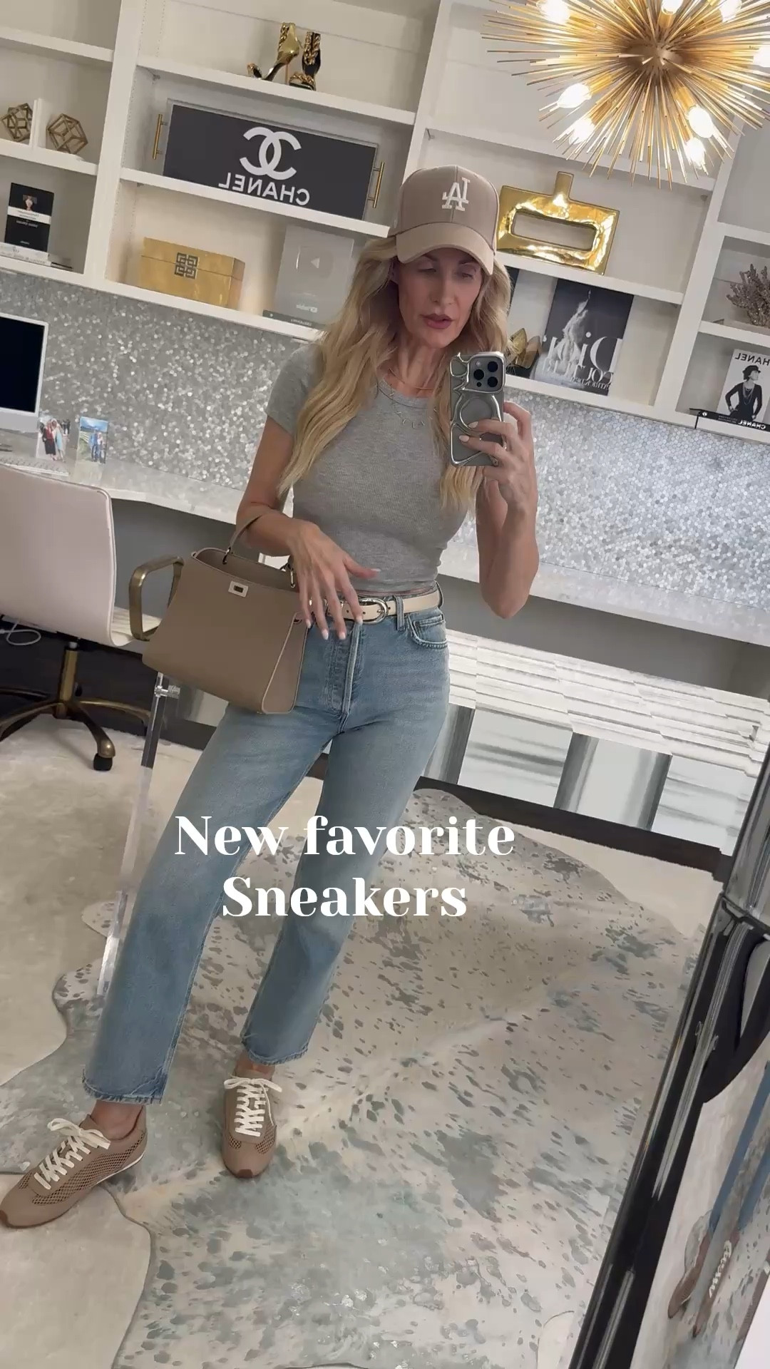 Casual sneaker outfit ideas are always a favorite, and this effortless look with L’Agence sneakers and Agolde cropped 90s pinch waist jeans is the perfect everyday formula. Add a simple gray tee and a chic hat for an easy errand outfit that feels polished but still relaxed — I’m wearing size XS in the tee and size 24 in the jeans and they fit TTS. 

 #LTKootd #LTKSeasonal #LTKOver40
