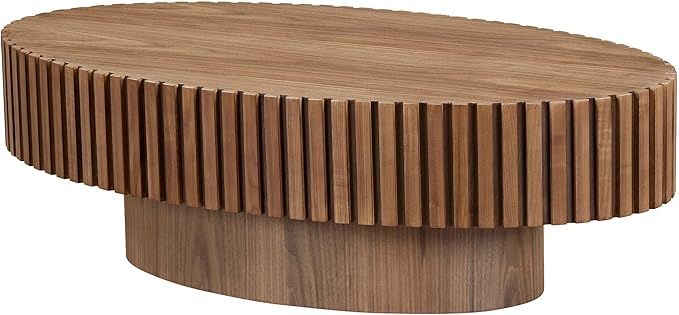 43.31'' Round Coffee Table for Living Room,Modern Handcraft Drum Coffee Table Wood Small Coffee T... | Amazon (US)