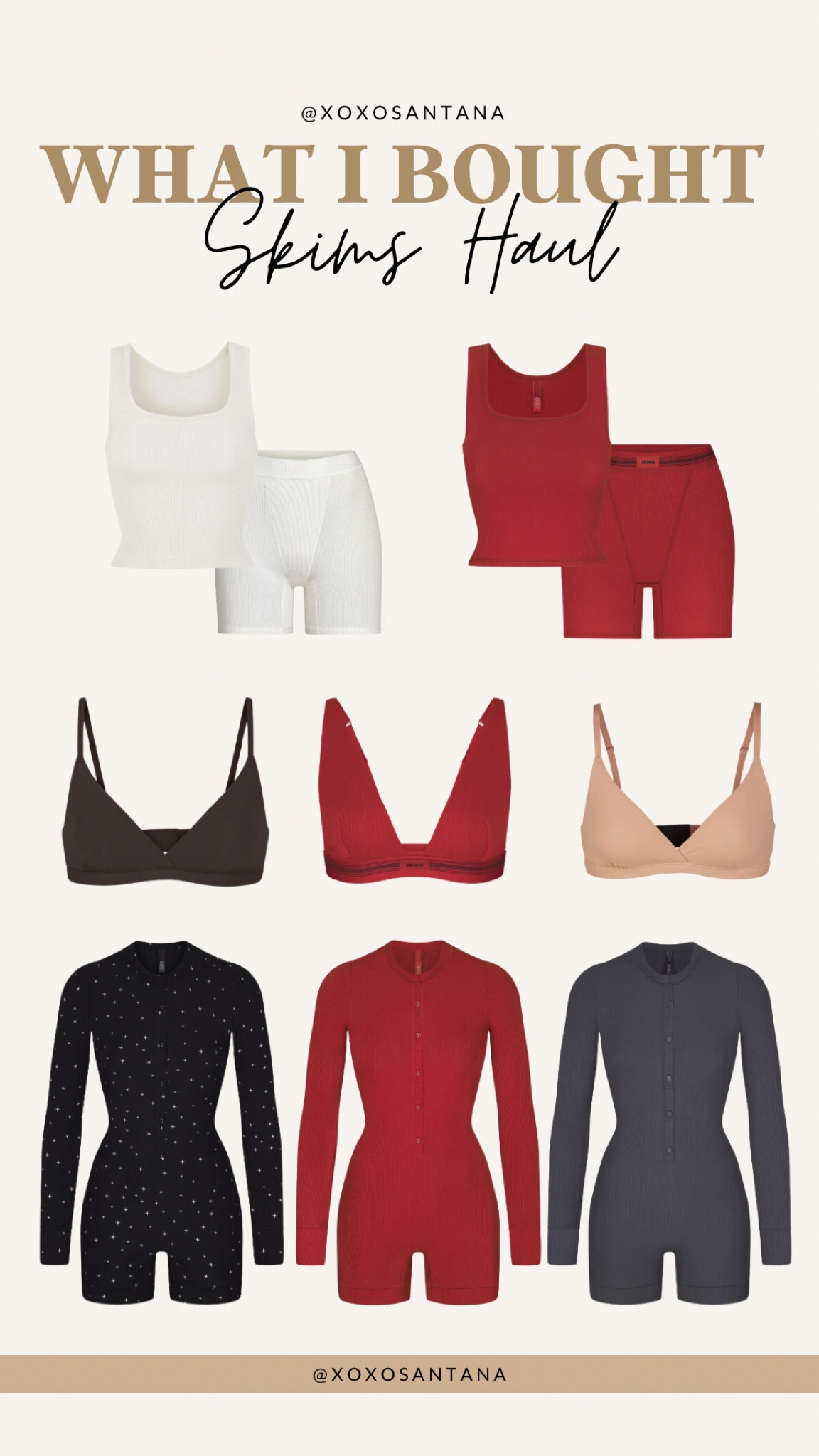 Skims Haul!!!🥰😇
Everything I bought from Skims recently! I am fully obsessed with the pajama rompers and the tank + boxer sets! Also you can never have too many Skims bras!🤩 
This brand is the BESTTT!!

#LTKstyletip #LTKHoliday #LTKfindsunder100