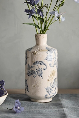 Scrollwork Ceramic Vase, Tall | Anthropologie (US)