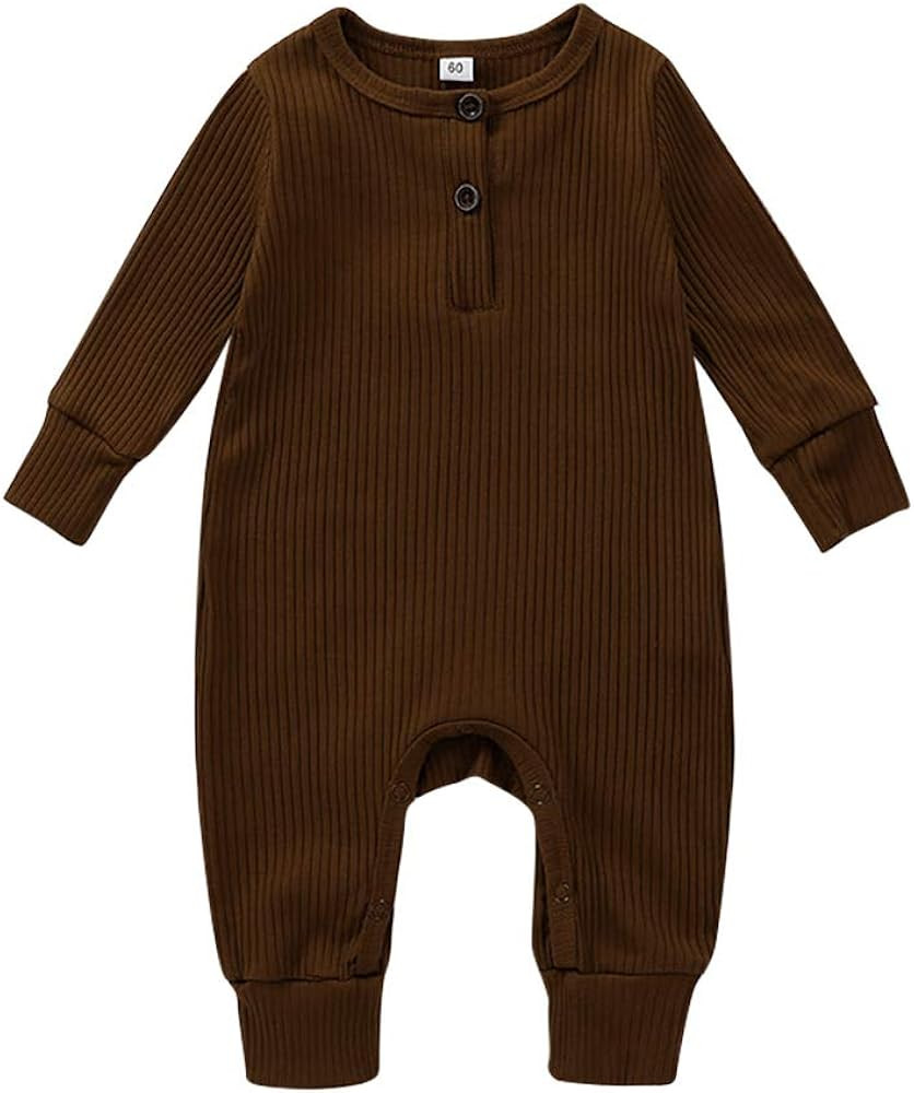 Newborn Baby Boy Girl Knitted Romper Jumpsuit Solid Long Sleeve Legging Bodysuit Playsuit Clothes... | Amazon (US)