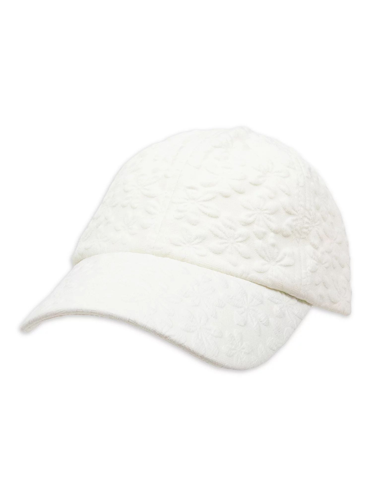 Ladies Time and Tru Floral Quilted Baseball Style Hat, White | Walmart (US)