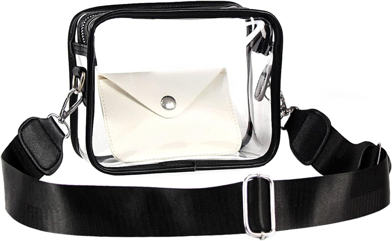 Amazon.com: Armiwiin Clear Purse Crossbody Stadium Approved for Women with Small Card Wallet, Cle... | Amazon (US)