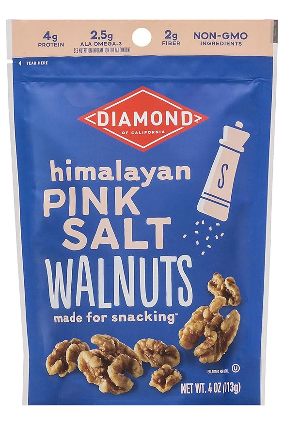 Diamond of California Himalayan Pink Salt Walnuts, 4 oz, 1 Pack | Amazon (US)
