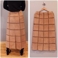 90S Does 70S Patchwork Leather Skirt Crochet Knit | Etsy (US)