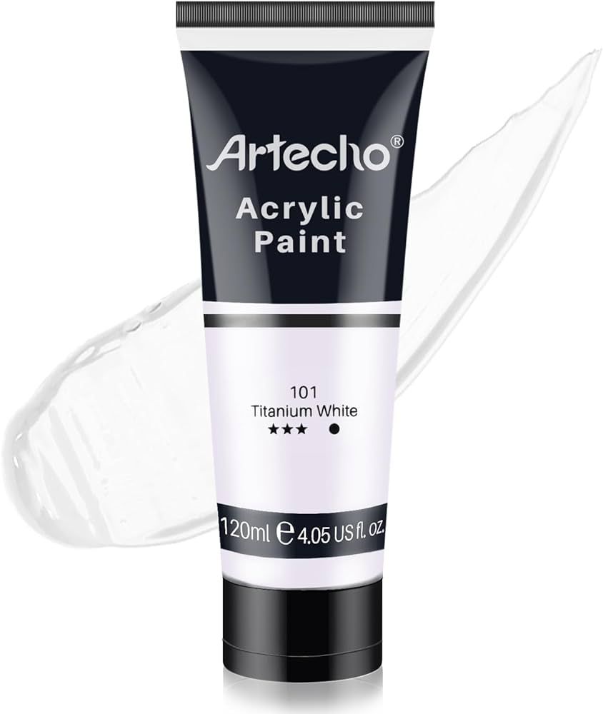 Artecho White Acrylic Paint, Titanium White Paint (120ml / 4.05oz) Tubes, Art Craft Paints for Ca... | Amazon (US)