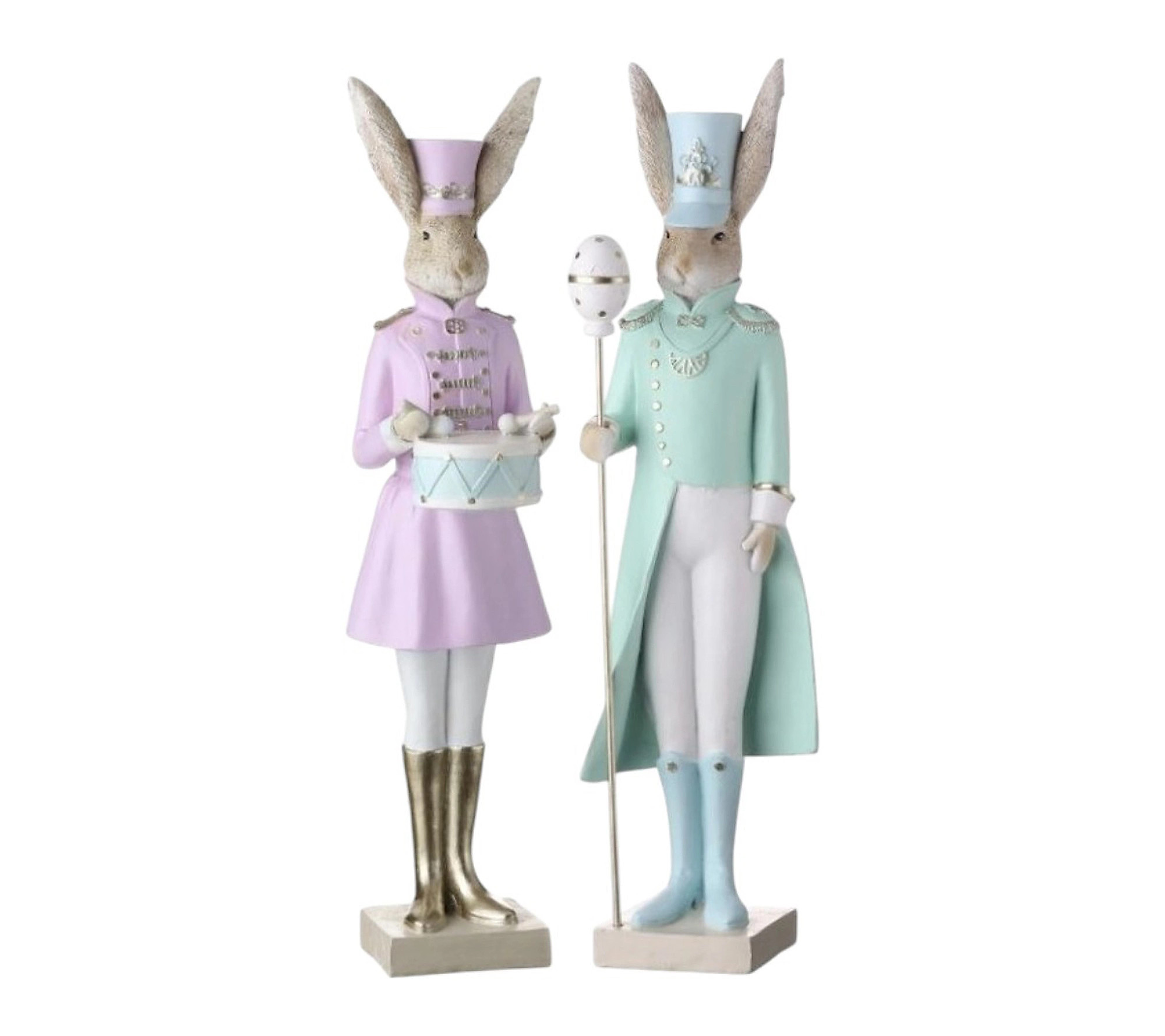 RC Home Decor - 17"" Pastel Easter Bunny Nutcrac ker Figurines | QVC