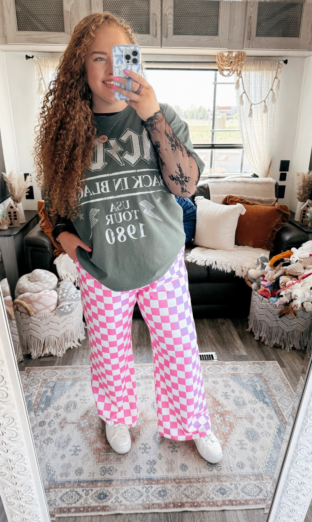 Checkered pants + band tee = the best combo💖✨ band tee | buckle band tee | buckle graphic tee | checkered pants outfit | checkered pants style | amazon pink checkered pant | sneakers | amazon sneakers | white sneakers | amazon white sneakers | lace long sleeve | lace layering top | amazon lace long sleeve | amazon fashion | amazon finds | amazon look | amazon outfit | spring outfit | spring look | spring fashion | spring finds | spring outfit inspo | spring fashion inspo | spring 2025 | spring outfit  | casual outfit  | casual outfit inspo | street edge | fearless fashion | contrast details | unapologetic style | rebel chic | power dressing | dramatic flair 

#LTKSaleAlert #LTKStyleTip #LTKMidsize