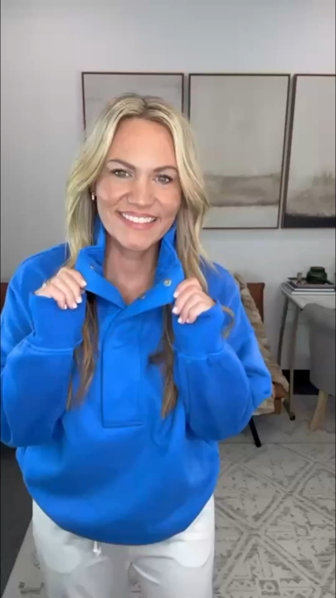 I’m already thinking ahead to cooler mornings, and this pullover is exactly the kind of layer I want waiting in my closet. The relaxed fit leaves plenty of room without feeling bulky, and I love the oversized collar and snap neckline for switching up the look. Plus, this blue is SO good.

Blue pullover, oversized sweatshirt, snap collar pullover, casual fall outfit, fall layering piece, cozy sweatshirt, travel outfit, casual weekend style, fall fashion, transitional outfit, AudrieDollins

#LTKootd #LTKSeasonal #LTKActive