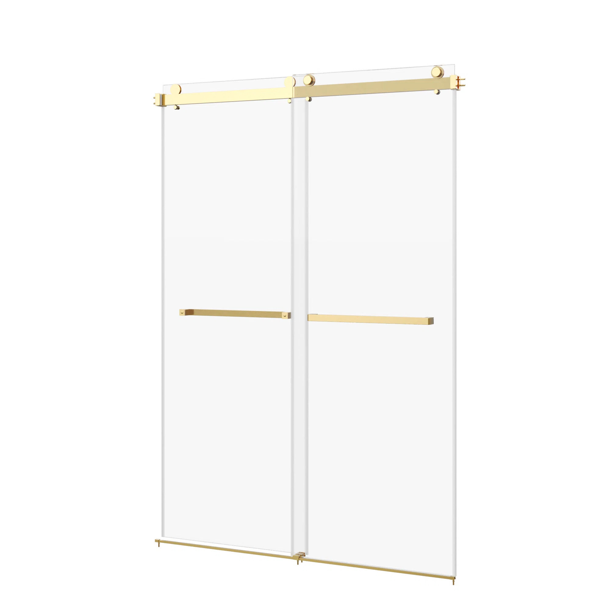 Frameless Dual-Sliding Shower Door, 76×48", 3-color Options, Chrome, Black, Brushed Gold DV-1SD0... | Wayfair North America