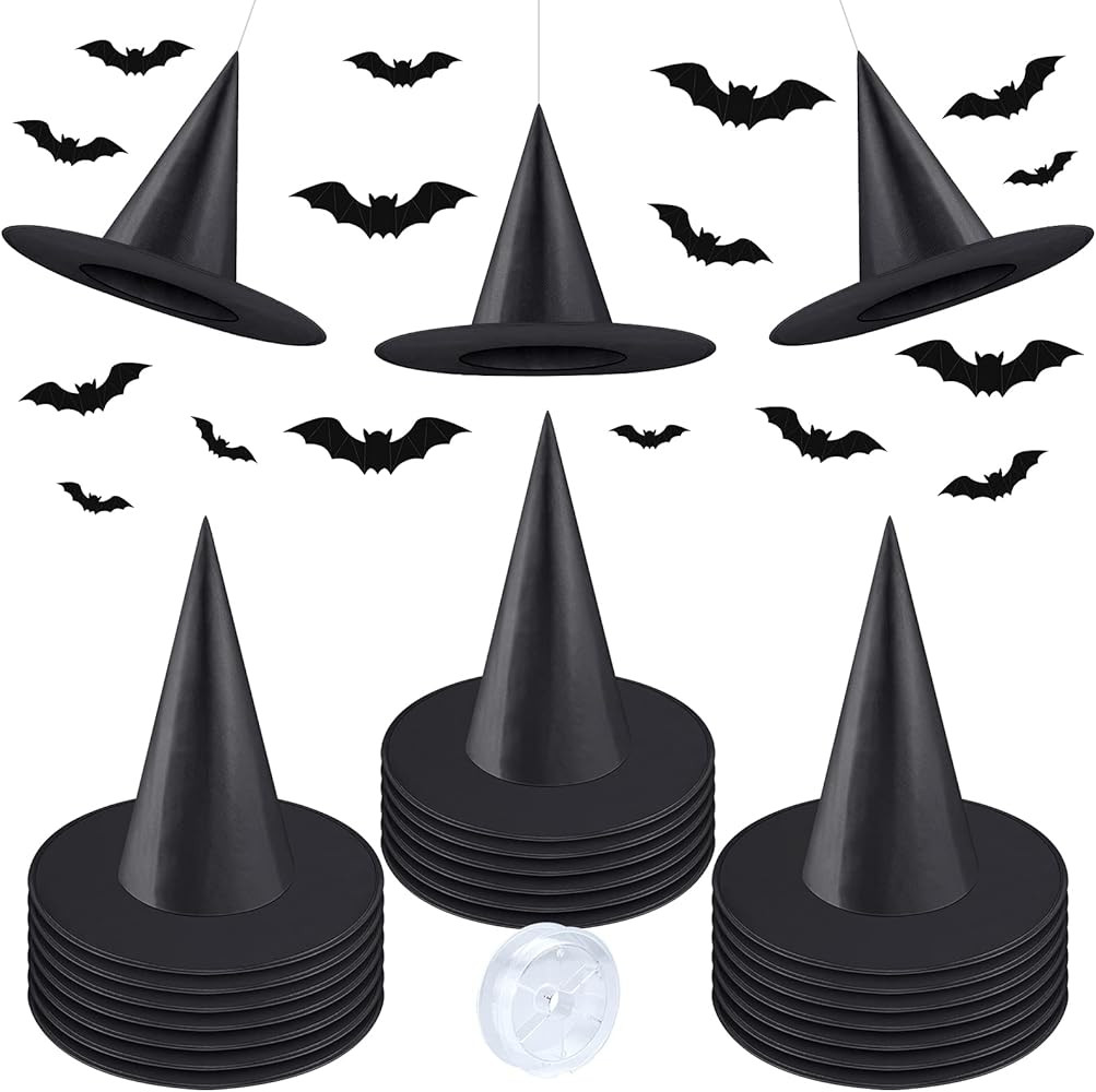 Hanging Witch Hat And Bats Decor | Amazon (US)