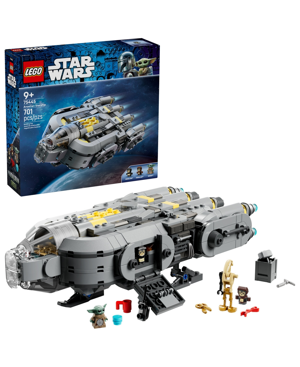 Lego Star Wars: The Mandalorian and Grogu Anzellan Starship 75445 Building Set, 701 Pieces | Macy's