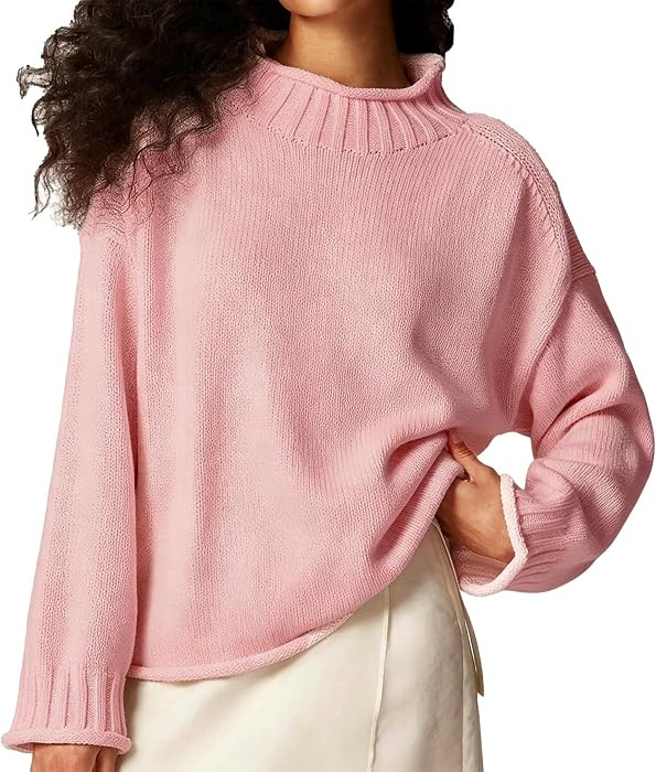 Women's Oversized Roll Neck Sweater Long Sleeve Pullover Fall Casual Tops | Amazon (US)