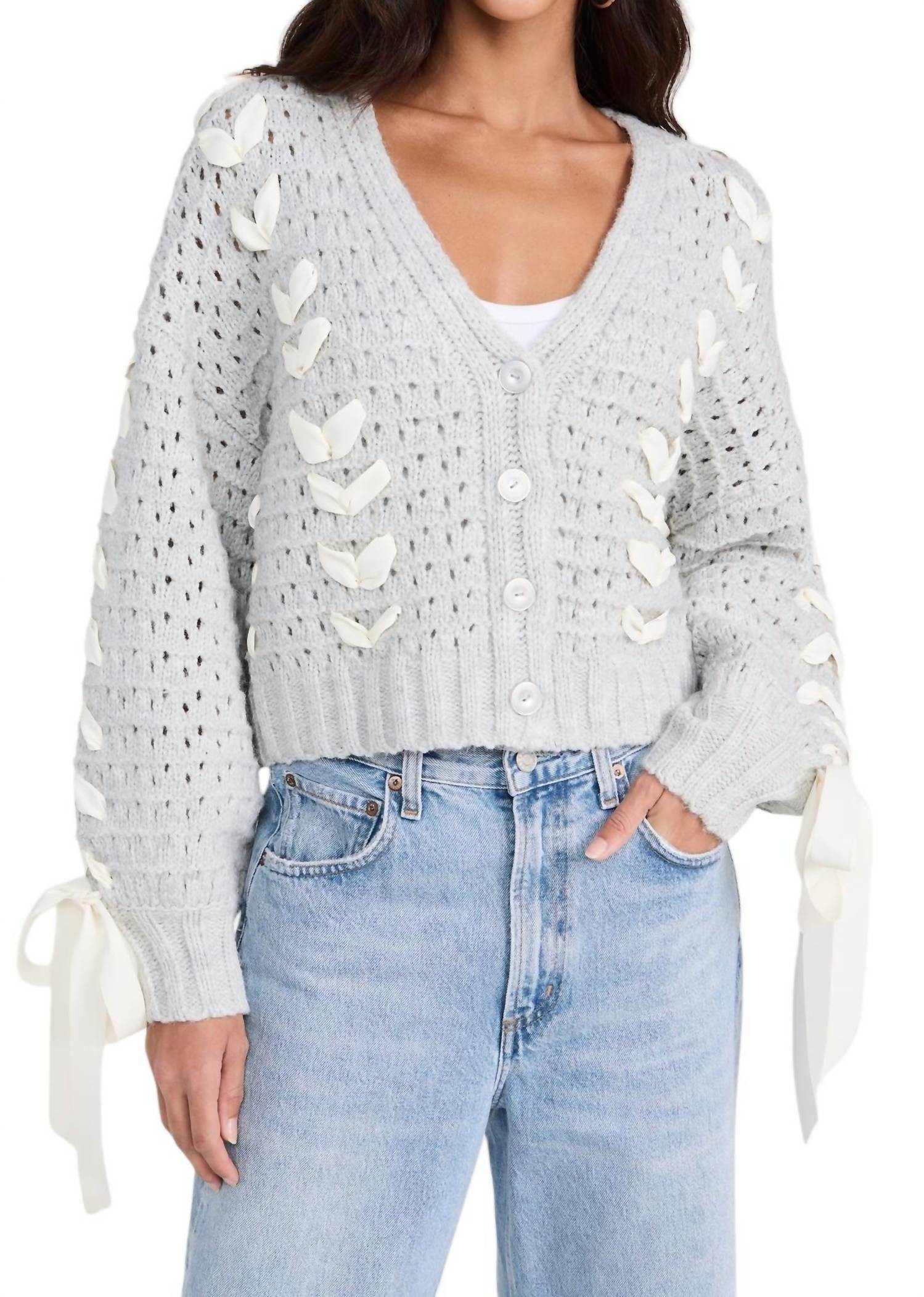 Laurel Cardigan In Grey | Shop Simon