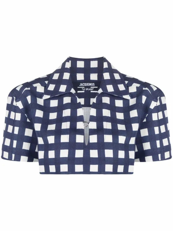 check-pattern cropped shirt | Farfetch Global