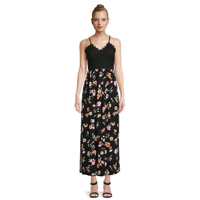 No Boundaries Juniors Lace Crotchet Top Maxi Dress | Walmart (US)