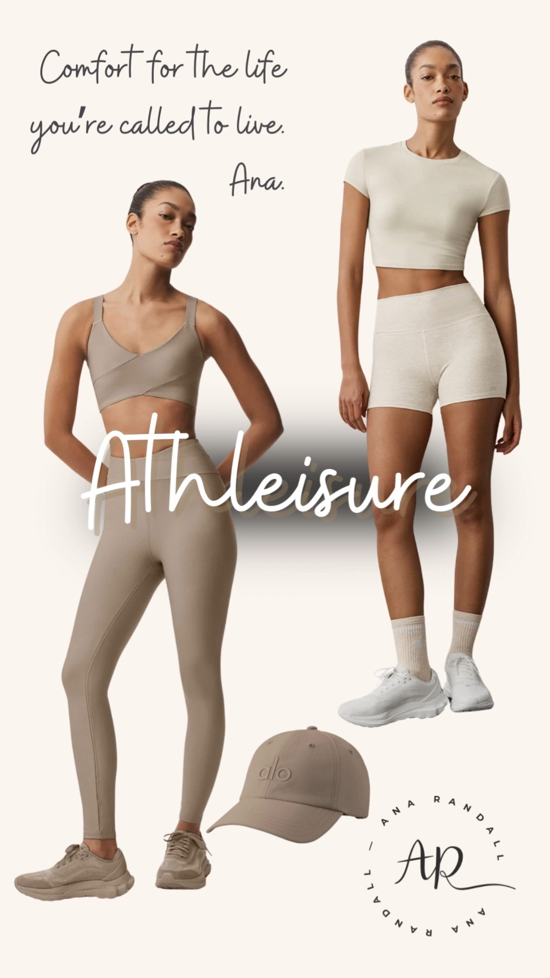 Neutral athleisure staples I love 🤍

These are the kind of pieces I reach for on my busiest days — simple, comfortable, and still put together. As a mom, I love having outfits like this that just work without overthinking.

Pieces in this collage:
• sports bra
• high-waisted leggings
• fitted cropped t-shirt
• high-waisted biker shorts
• crew socks
• neutral running sneakers
• baseball cap

Everything is linked on my LTK for you 🤍

XOXO,
Ana Randall 💗

#LTKootd #LTKActive #LTKmomlife