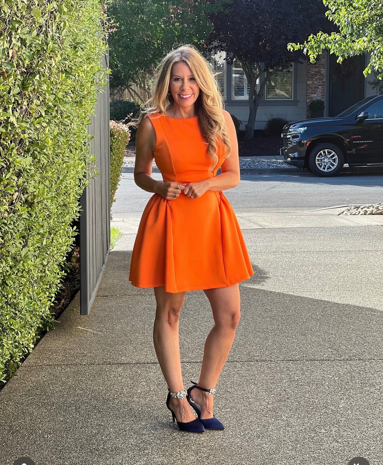 The cutest fit and flare dress! 

It’s perfect for curvy petites ir pear shapes. It defines the waist and glides over the hips for proportional flattering fit. 

I also love that saturated color. It offers a bold look without having to have a print. 

TTS, I’m 5’2” wearing small 

#LTKootd #LTKPetite #LTKOver40