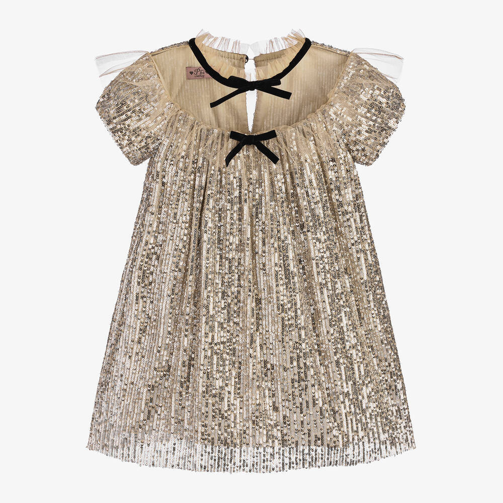 Girls Gold & Silver Sequin Dress | Childrensalon