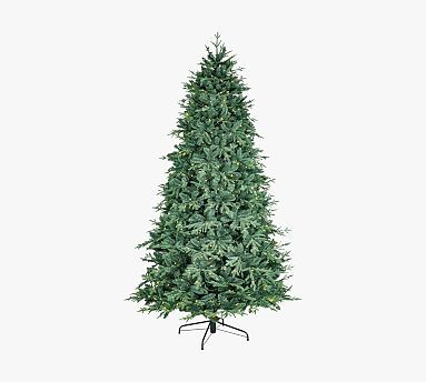 Pre-Lit Natural Cut Blue Spruce Faux Christmas Tree | Pottery Barn (US)