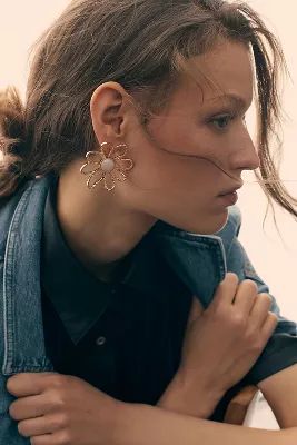 Semi-Precious Wire Flower Earrings | Anthropologie (US)