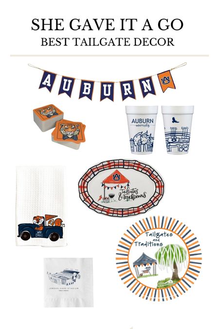Auburn Game day tailgate accessories // Auburn cups, napkins, and plates // Etsy finds 

#LTKfamily #LTKU #LTKSeasonal