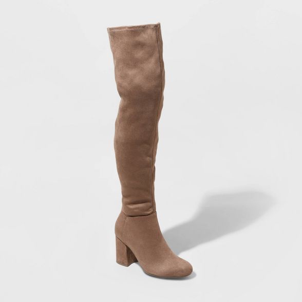 Women's Tonya Microsuede Heeled Fashion Boots - A New Day™ | Target