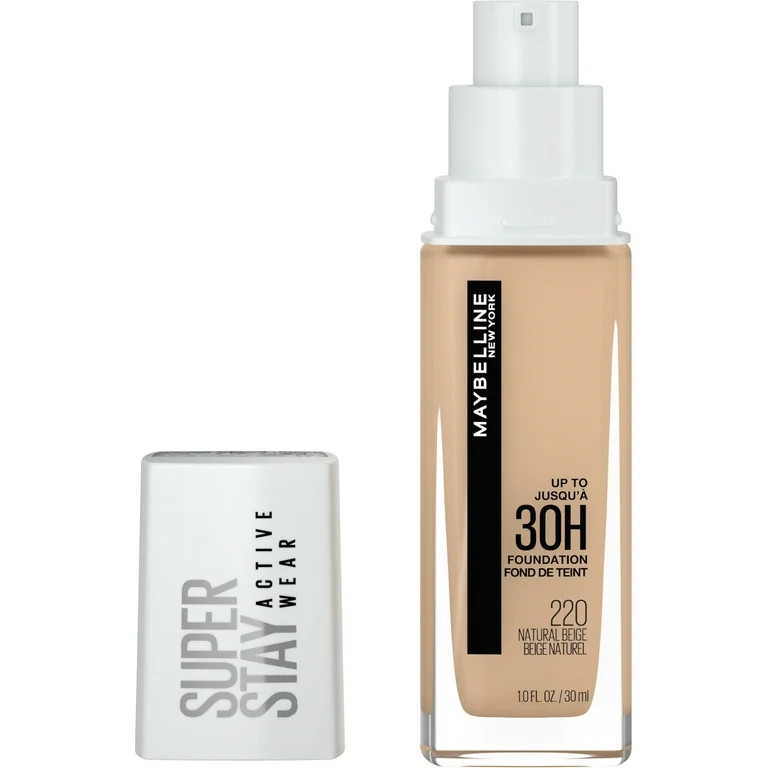 Maybelline Super Stay Liquid Foundation Makeup, Full Coverage, 220 Natural Beige, 1 fl oz | Walmart (US)