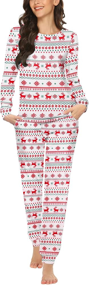 Ekouaer Womens Jogger Pajama Sets Long Sleeve Sleepwear Round Neck Nightwear Soft Pjs Lounge Sets... | Amazon (US)