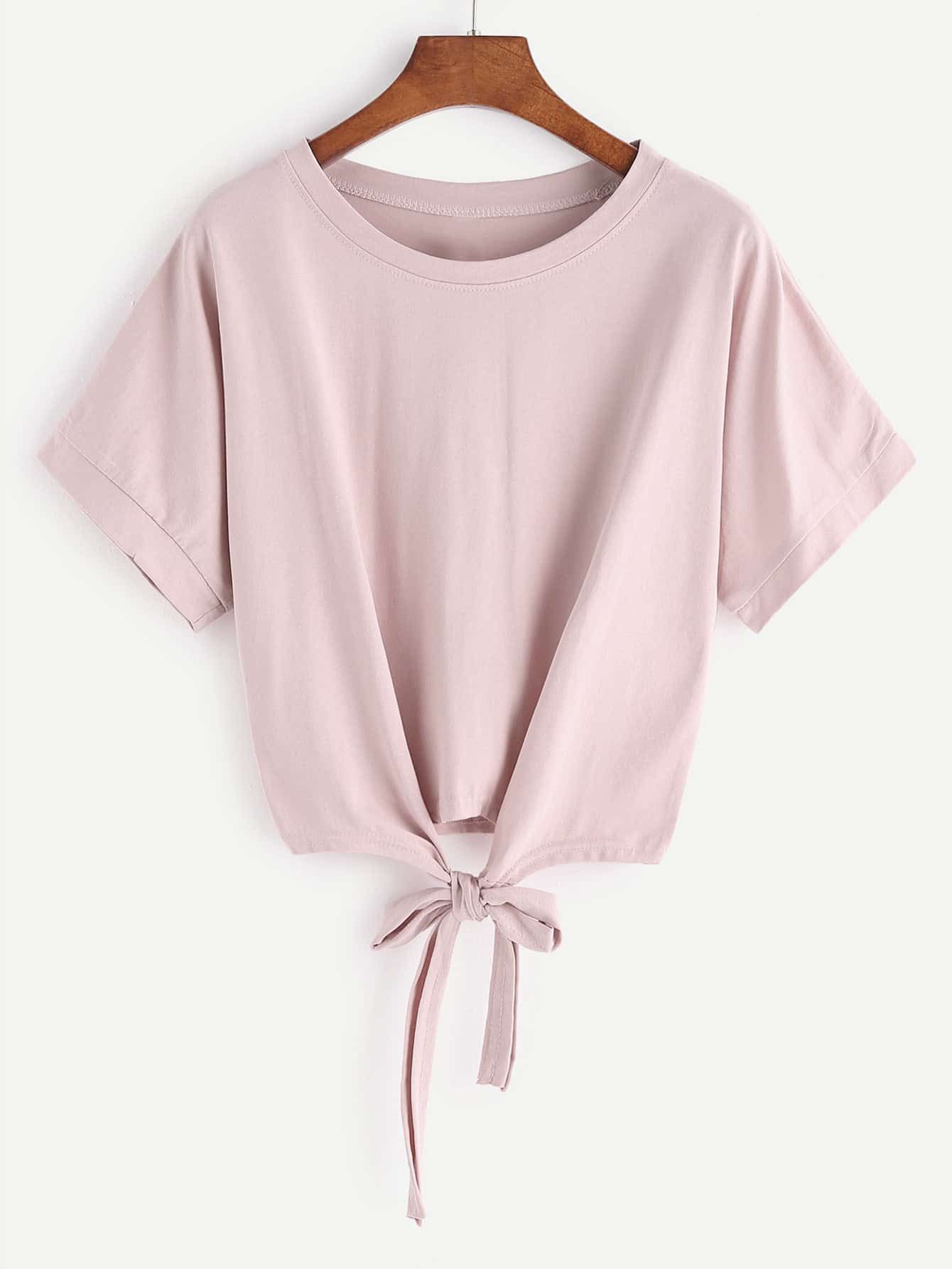 Tie Front Crop Tee | SHEIN