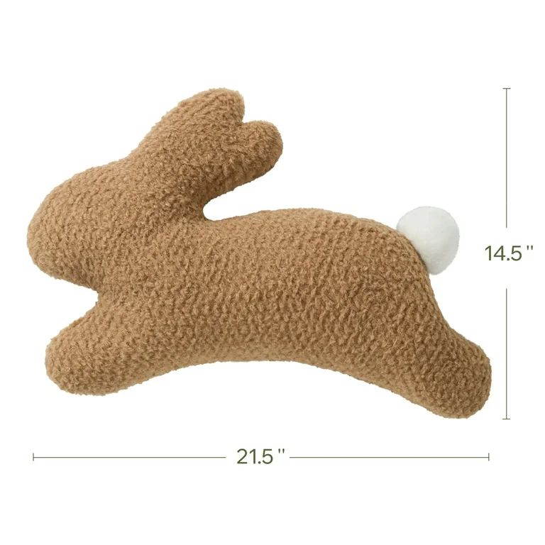 Phantoscope Happy Easter Rabbit Shaped Teddy Fleece Soft Throw Pillow for Bedroom Living Room Dec... | Walmart (US)