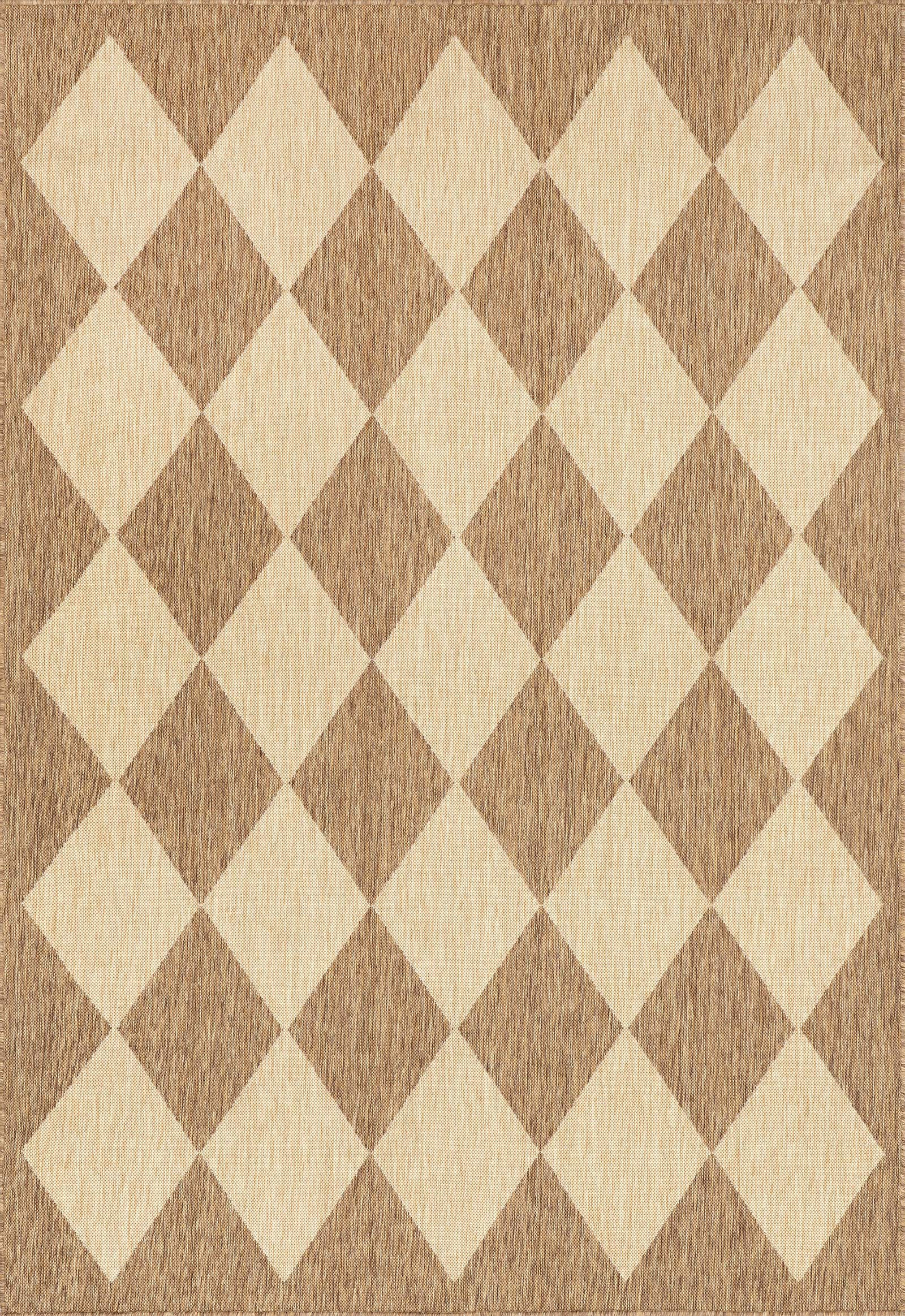 Adelaide Harlequin Indoor/Outdoor Rug | Brown | Rugs USA