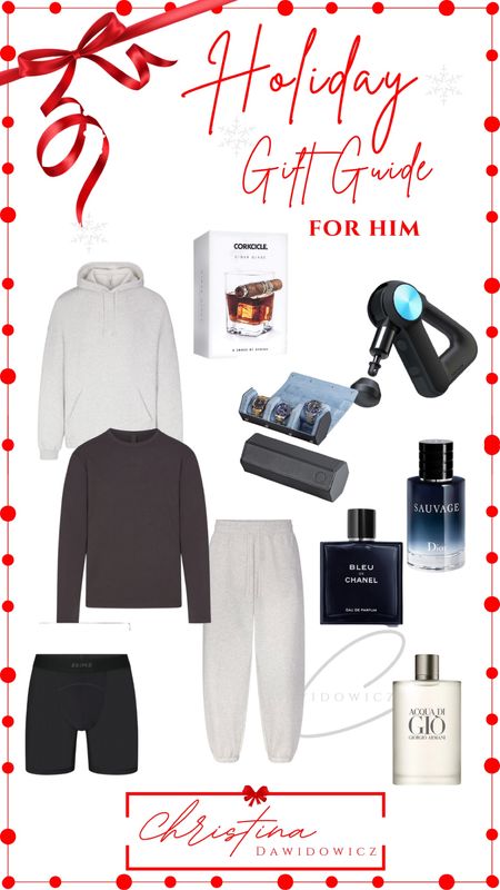 Gift guide for him 

Skims men
Cologne 
Theragun 
Watch case 

#LTKHoliday #LTKGiftGuide